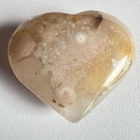 Flower Agate Heart Carving (#17)‎ - Picture 5 of 9